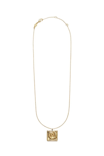 Swirly Square necklace, Gold